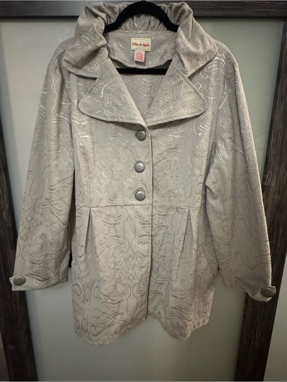 Silver-Tone Patterned Peacoat - Stitches by Ritu